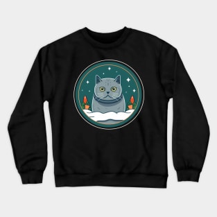 British Shorthair Cat Xmas Ornament, Love Cats Crewneck Sweatshirt